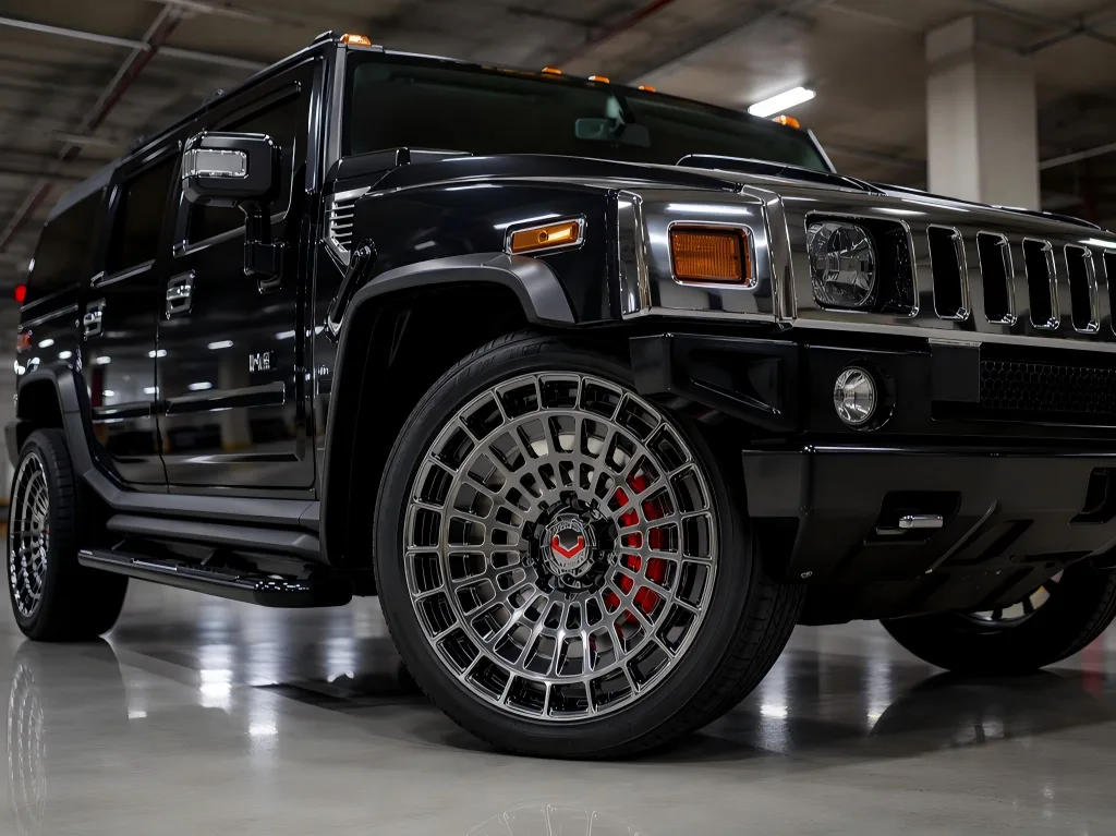 Performance SUV with forged wheel stance