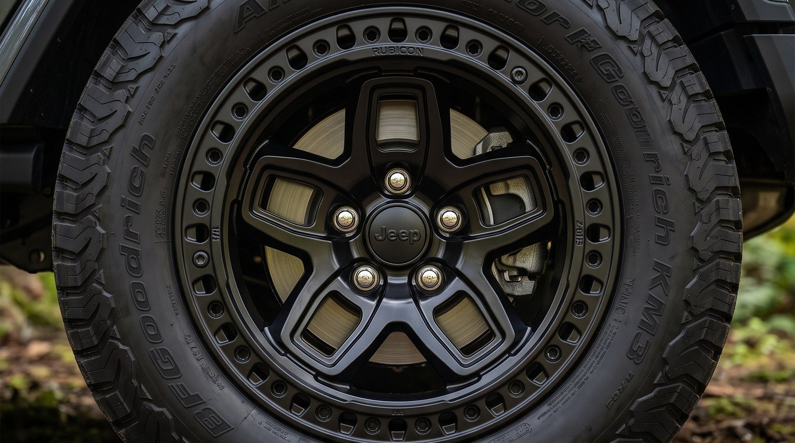 17x9 forged wheel fitment quick reference card for Jeep Wrangler JK/JL showing 5x127 bolt pattern and 71.5mm center bore