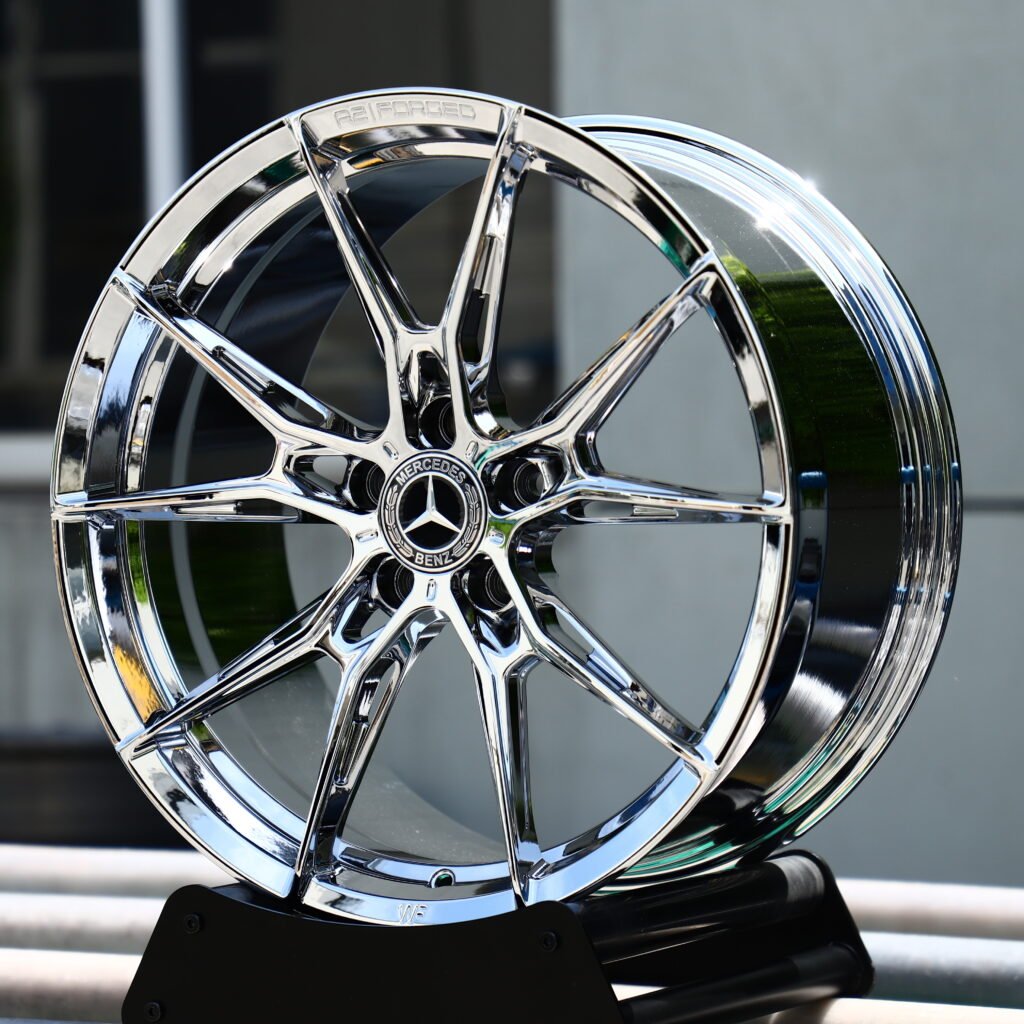 WF Chrome Silver 10-Spoke Y-Design Forged Wheels – Mercedes-Benz S-Class Fitment (19-22in, 5x112) view 2