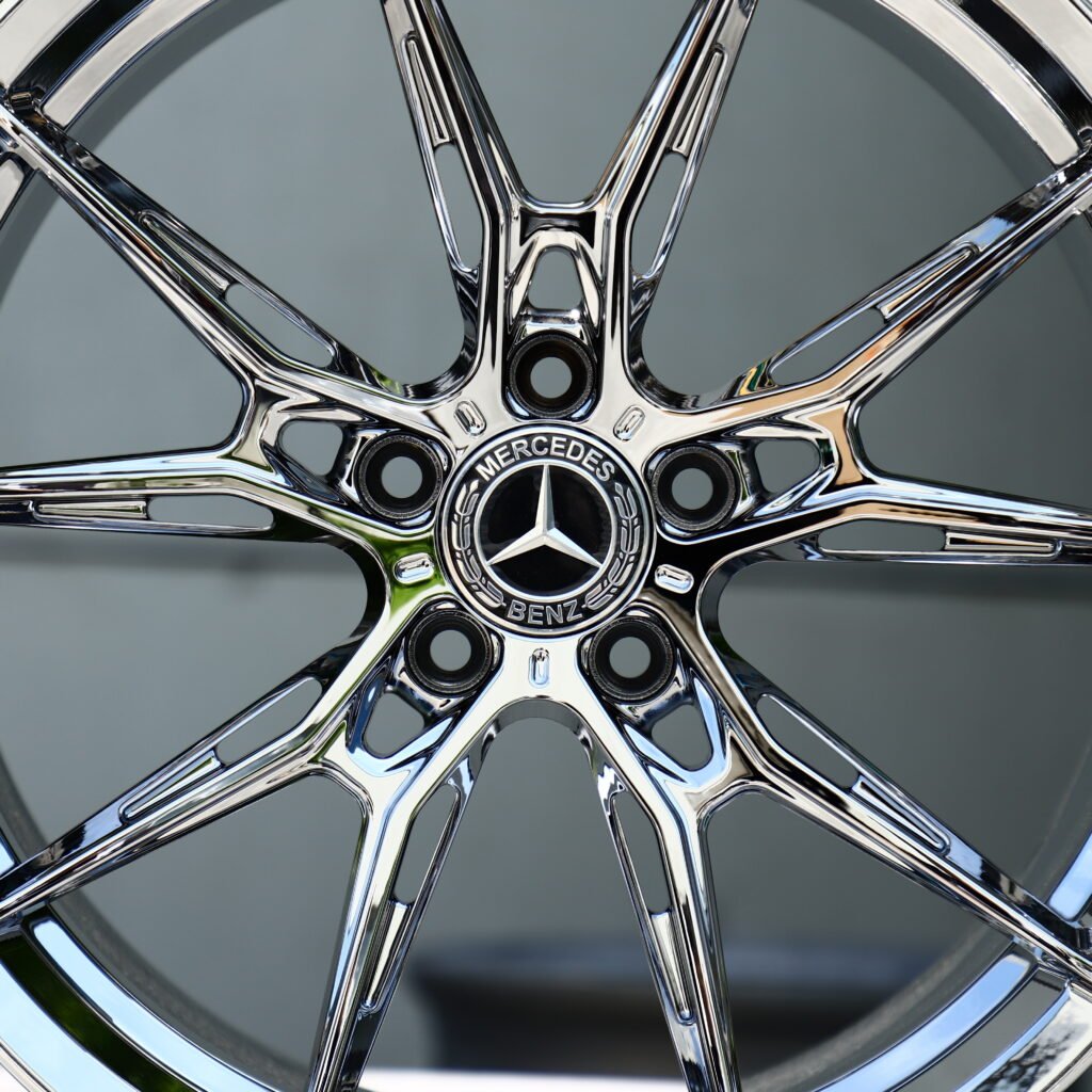 WF Chrome Silver 10-Spoke Y-Design Forged Wheels – Mercedes-Benz S-Class Fitment (19-22in, 5x112) view 4