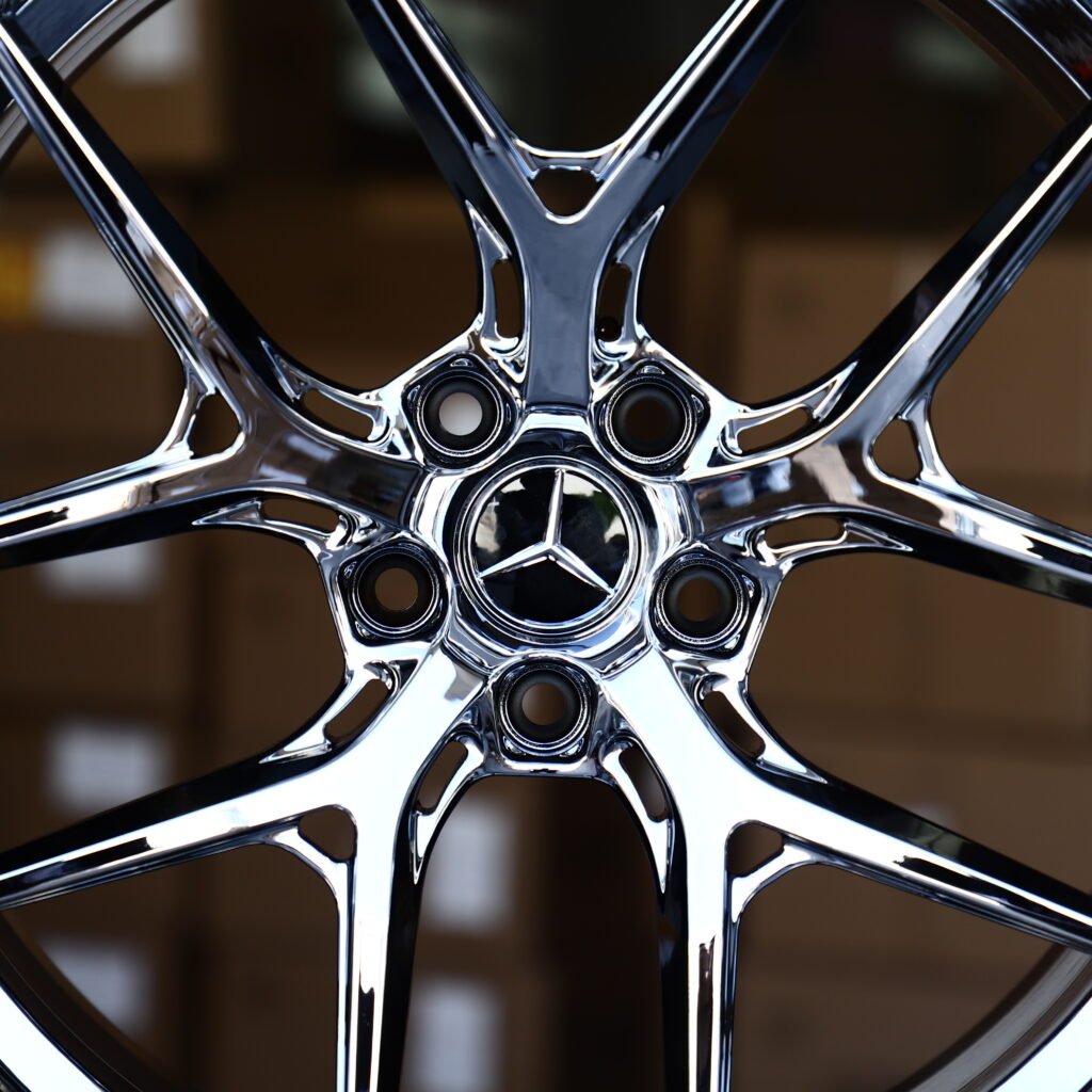 Chrome Silver 5-Spoke Y-Design Forged Wheels – Mercedes-Benz S-Class Fitment (19-22in, 5x112) view 4