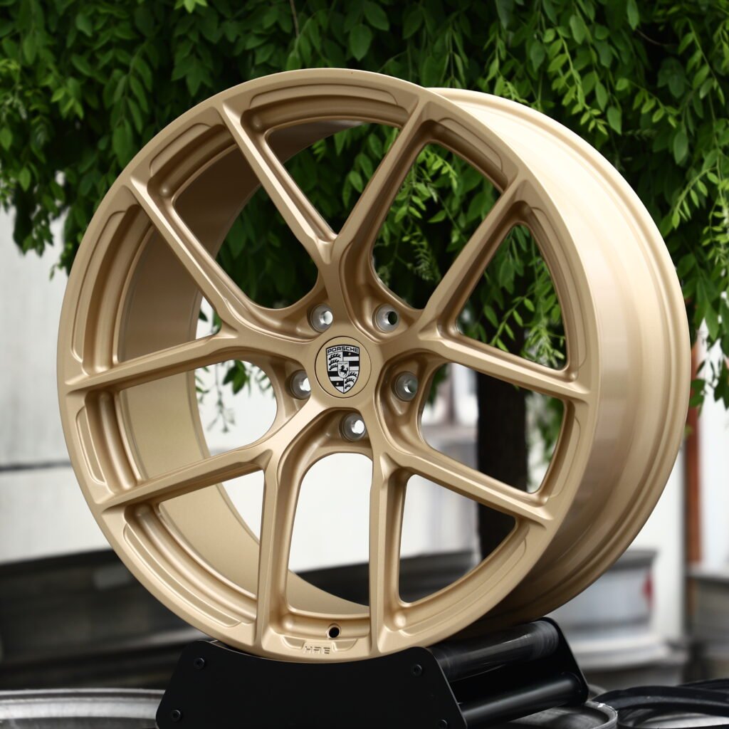 HRE Bronze Gold 10-Spoke Y-Design Forged Wheels – Porsche 911 Turbo S Fitment (18-20in, 5x130) view 2