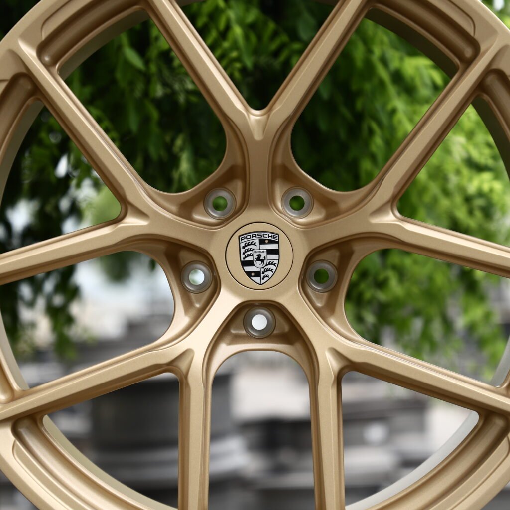 HRE Bronze Gold 10-Spoke Y-Design Forged Wheels – Porsche 911 Turbo S Fitment (18-20in, 5x130) view 4