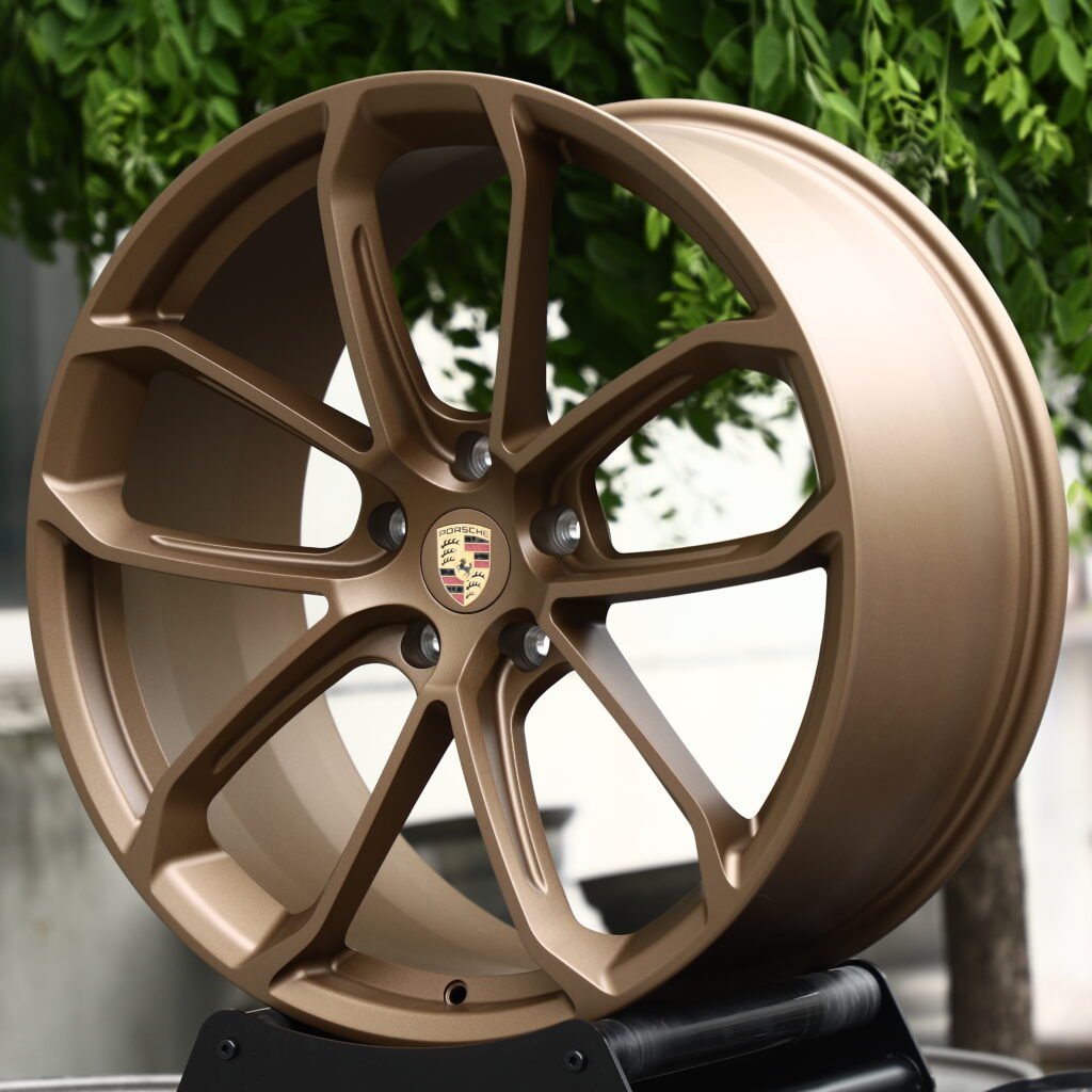 Bronze Gold 5-Spoke Y-Design Forged Wheels – Porsche 911 Turbo S Fitment (18-20in, 5x130) view 2