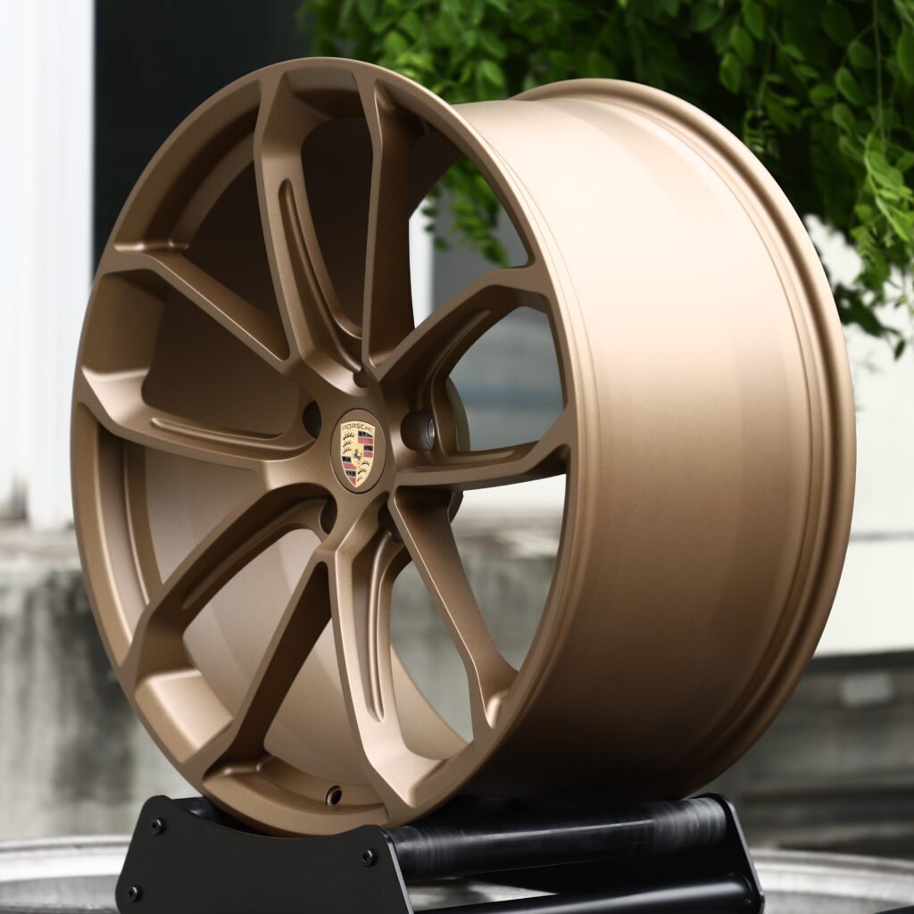 Bronze Gold 5-Spoke Y-Design Forged Wheels – Porsche 911 Turbo S Fitment (18-20in, 5x130) view 3