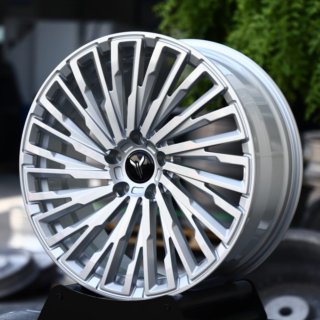 VOYAH Gloss Silver 15-Spoke Forged Wheels – Tesla Model Y Performance Fitment (19-21in, 5x114.3) view 2