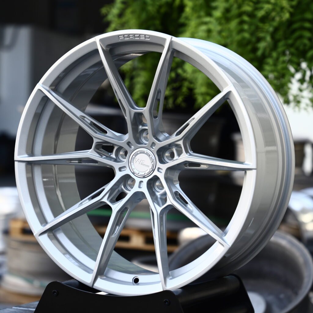 WF Brushed Silver 10-Spoke Y-Design Forged Wheels – BMW M3 CS Handschalter Fitment (19-21in, 5x112) view 2