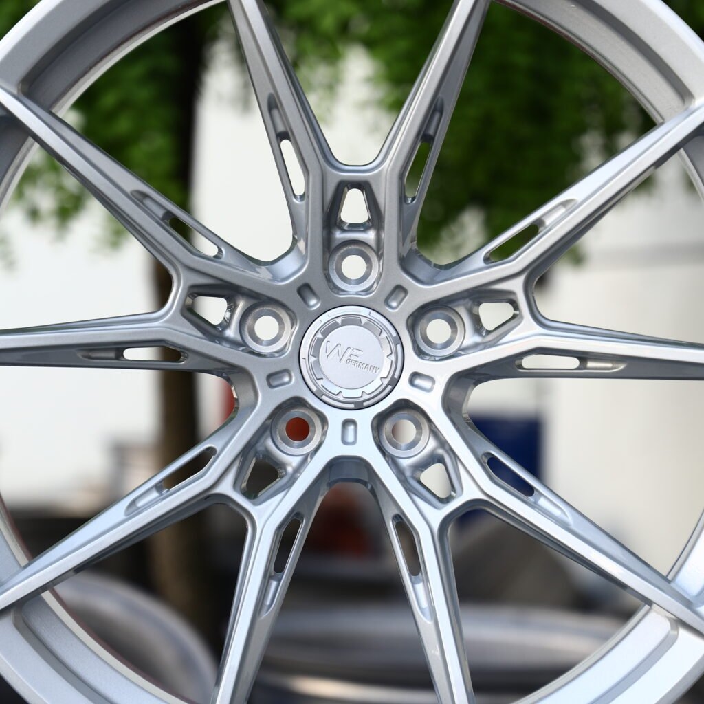 WF Brushed Silver 10-Spoke Y-Design Forged Wheels – BMW M3 CS Handschalter Fitment (19-21in, 5x112) view 4