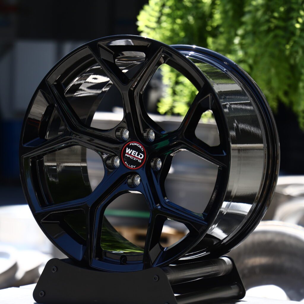 WELD RACING Gloss Black 5-Spoke Y-Design Forged Wheels – Ford Mustang GTD Liquid Carbon Fitment (19-22in, 5x114.3) view 2