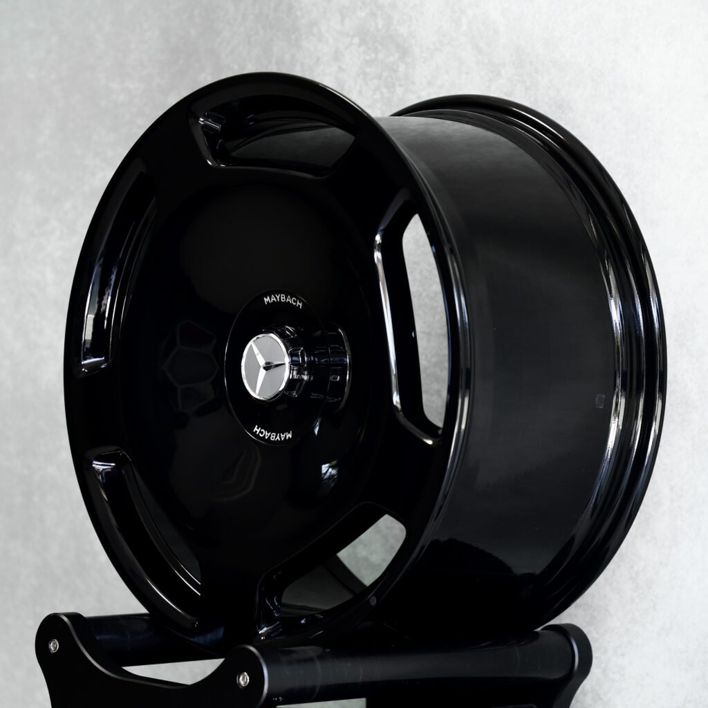 MAYBACH Gloss Black 3-Spoke Mesh Forged Wheels – Mercedes-Benz S-Class Maybach Fitment (20-22in, 5x112) view 3