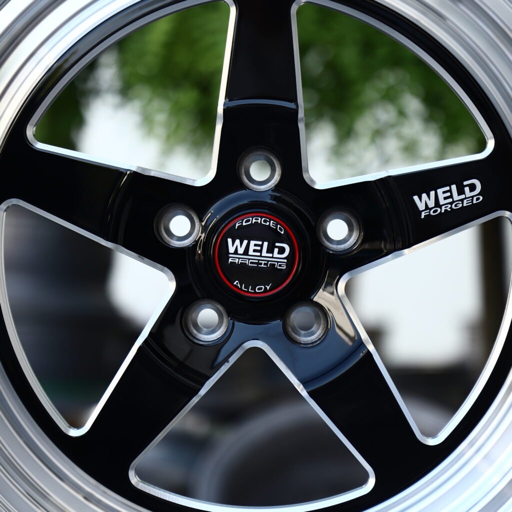 WELD RACING Machined Polished Lip 5-Spoke Forged Wheels – Ford Mustang GTD Liquid Carbon Fitment (19-22in, 5x114.3) view 4