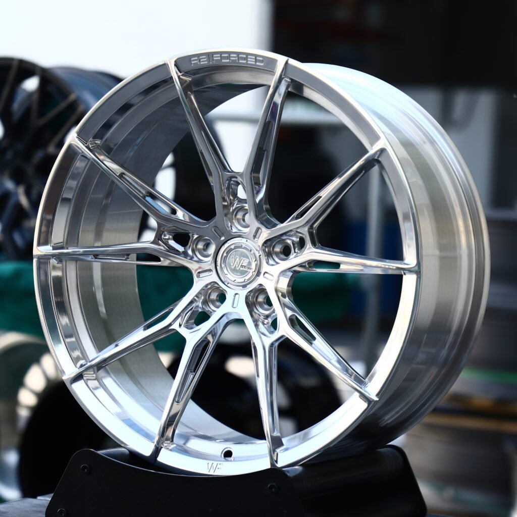 WF Full Polished Silver 10-Spoke Y-Design Forged Wheels – BMW M3 CS Handschalter Fitment (19-21in, 5x112) view 2