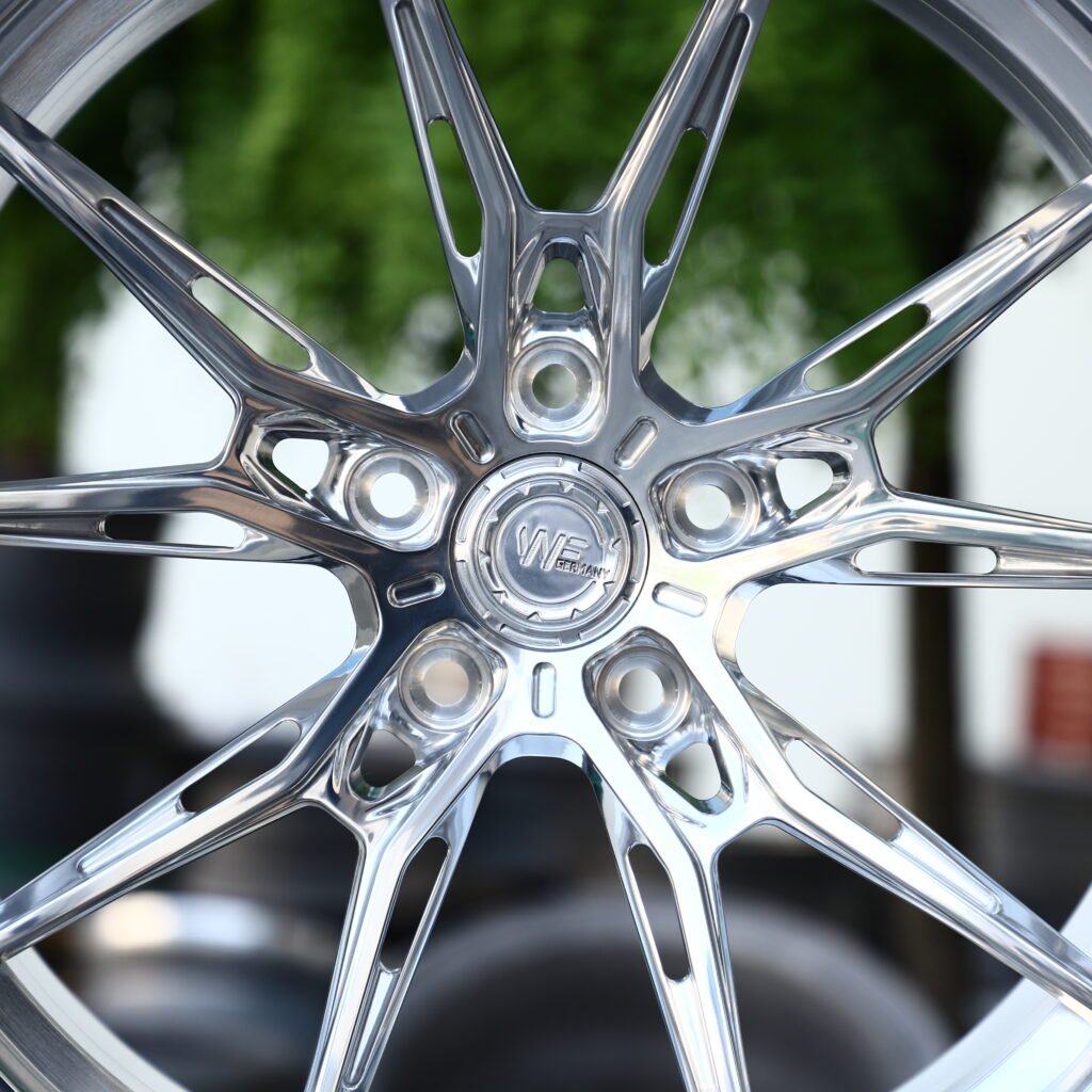 WF Full Polished Silver 10-Spoke Y-Design Forged Wheels – BMW M3 CS Handschalter Fitment (19-21in, 5x112) view 4