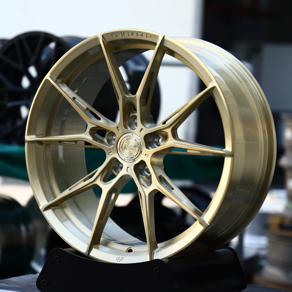 WF Brushed Clear Gold 10-Spoke Y-Design Forged Wheels – BMW M3 CS Handschalter Fitment (19-21in, 5x112) view 2