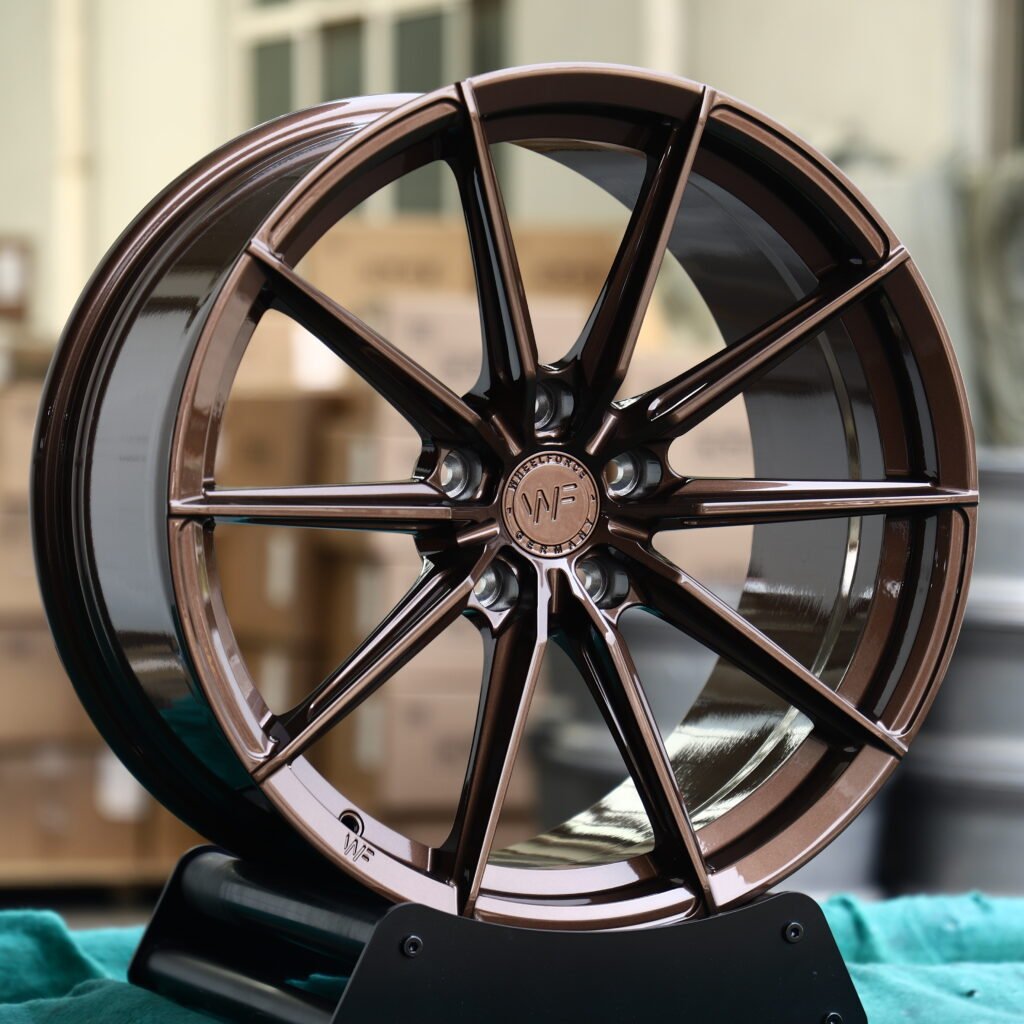 WF Gloss Bronze Red 10-Spoke Y-Design Forged Wheels – BMW M3 CS Handschalter Fitment (19-21in, 5x112) view 2