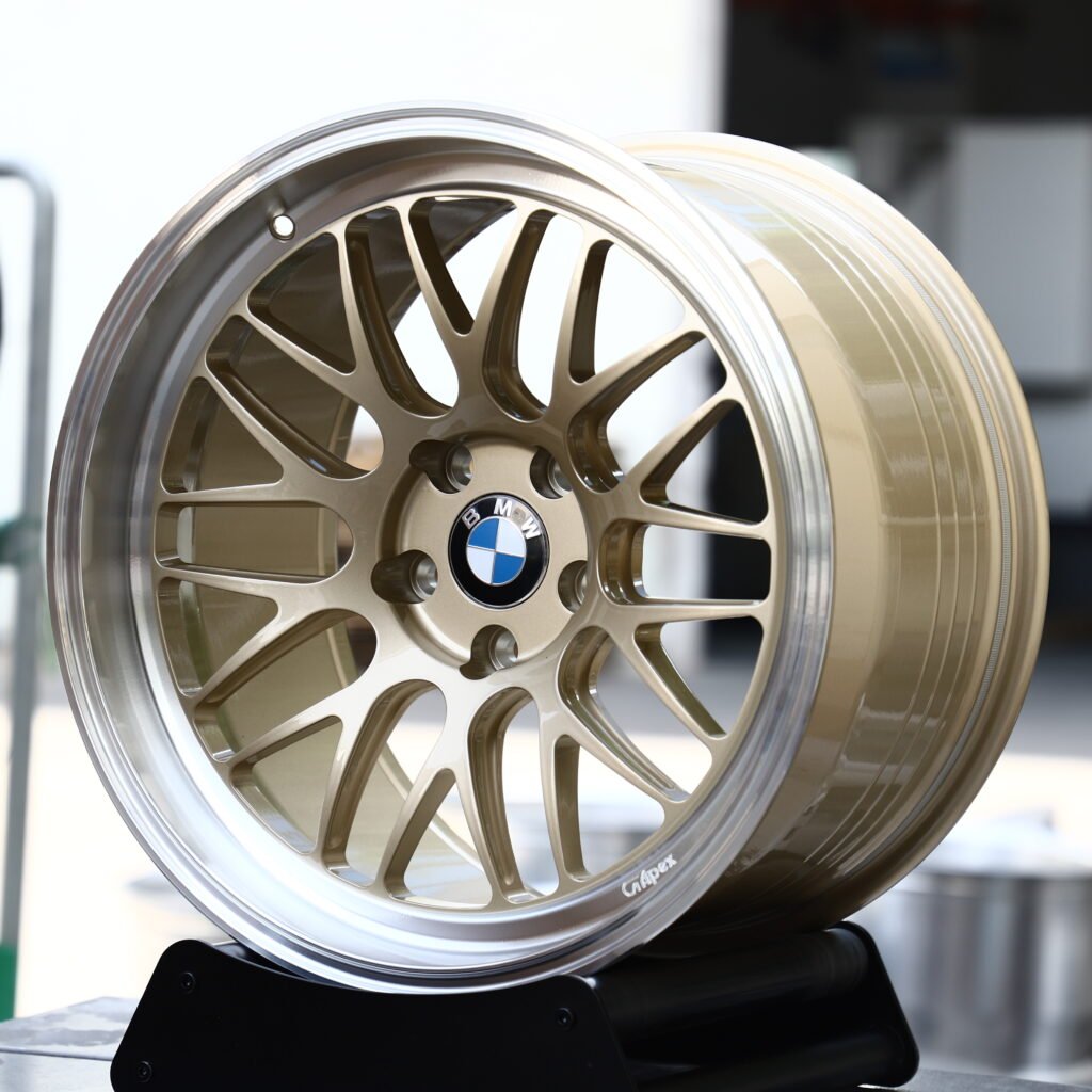 APEX Frozen Gold Polished Lip Multi-Spoke Forged Wheels – BMW M3 CS Handschalter Fitment (19-21in, 5x112) view 2