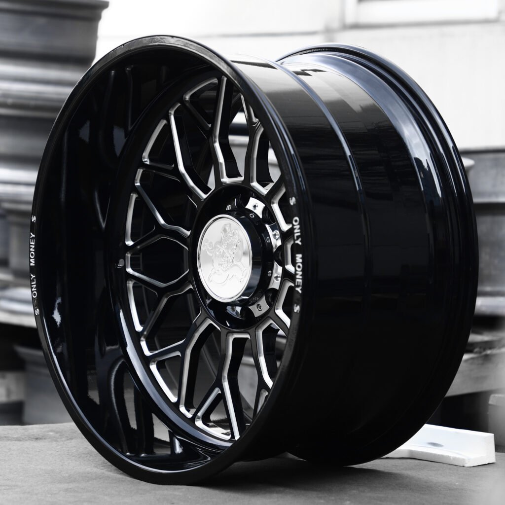 Only Money Gloss Black Milled Forged Wheels – GMC Sierra 2500HD Fitment (20-22in, 8×180) view 3