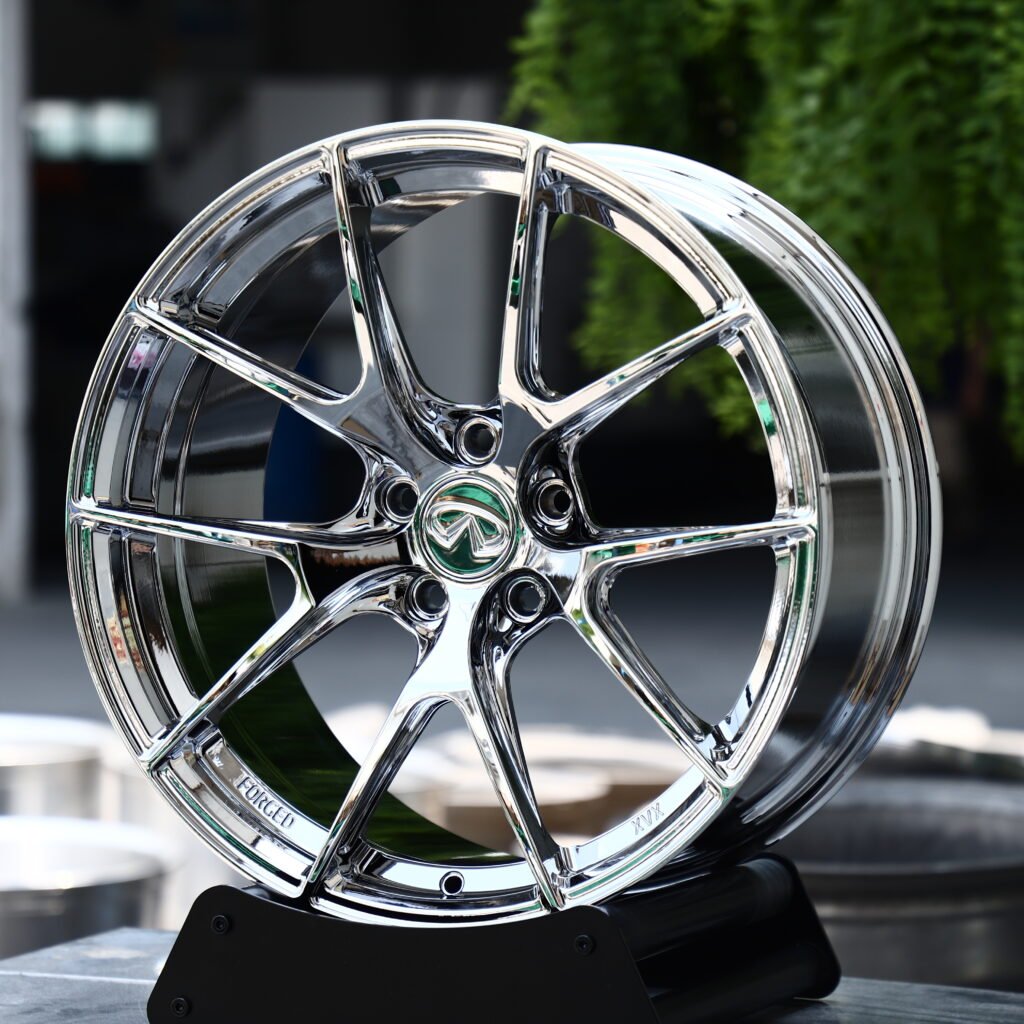 XIX Chrome Silver 5-Spoke Y-Design Forged Wheels – Infiniti Q60 Project Black S Concept Fitment (18-21in, 5x114.3) view 2