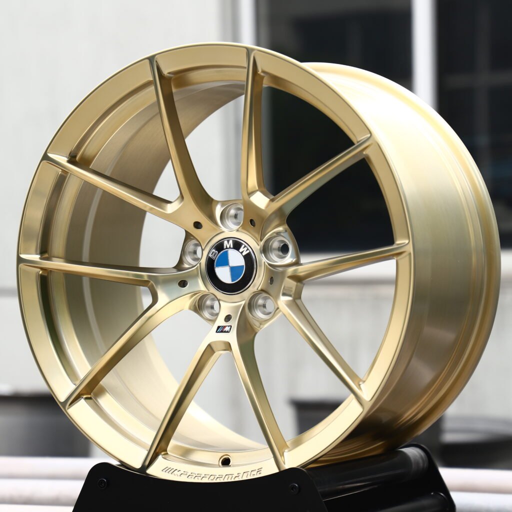 BMW Style 763M Brushed Clear Gold 5-Spoke Y-Design Forged Wheels – BMW M340i xDrive Sedan Fitment (19-20in, 5x112) view 2