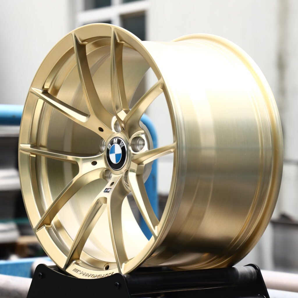 BMW Style 763M Brushed Clear Gold 5-Spoke Y-Design Forged Wheels – BMW M340i xDrive Sedan Fitment (19-20in, 5x112) view 3