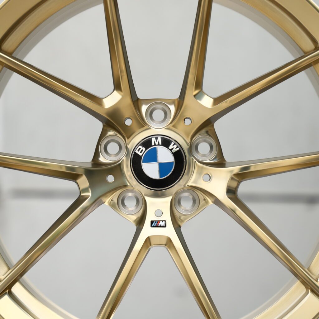 BMW Style 763M Brushed Clear Gold 5-Spoke Y-Design Forged Wheels – BMW M340i xDrive Sedan Fitment (19-20in, 5x112) view 4