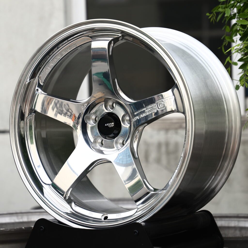 ADVAN RACING GT Full Polished Chrome Silver 5-Spoke Forged Wheels – Honda NSX Tribute by Italdesign Fitment (19-21in, 5x120) view 2