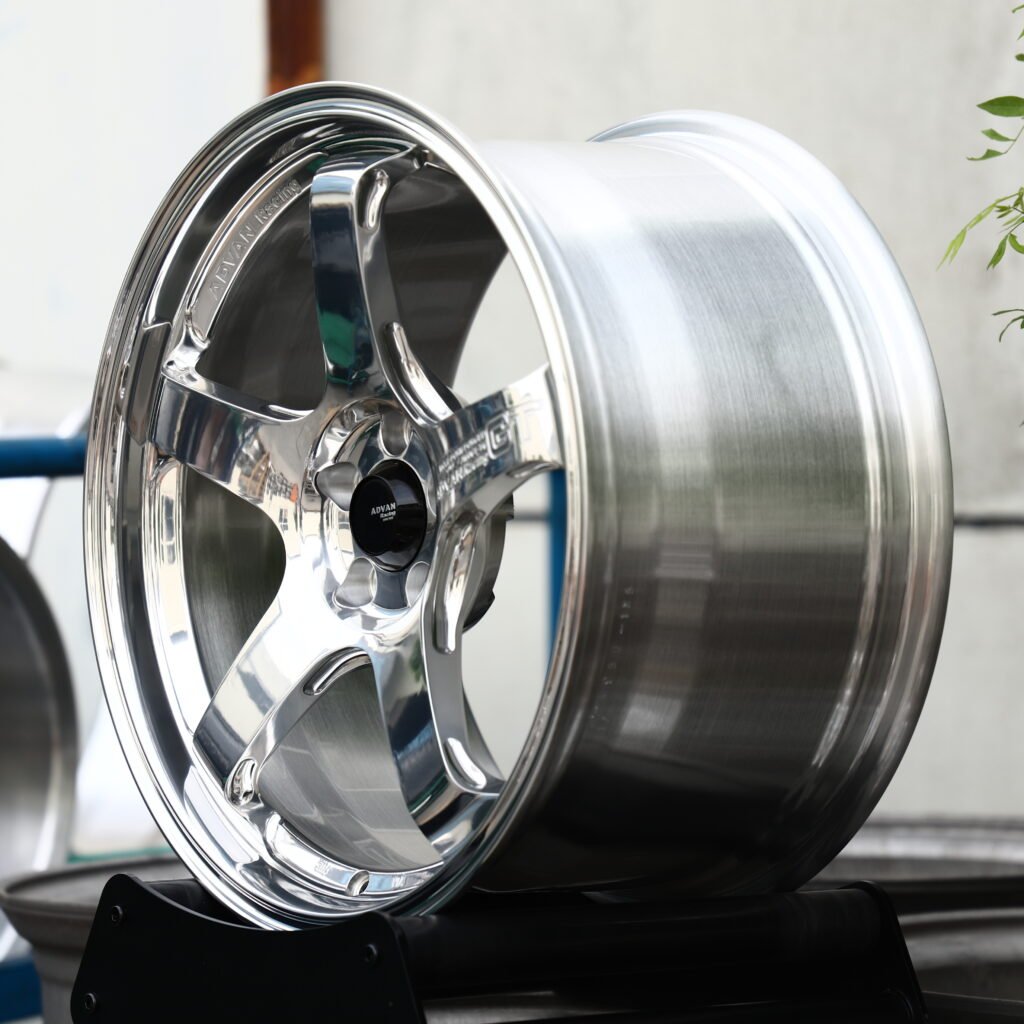 ADVAN RACING GT Full Polished Chrome Silver 5-Spoke Forged Wheels – Honda NSX Tribute by Italdesign Fitment (19-21in, 5x120) view 3