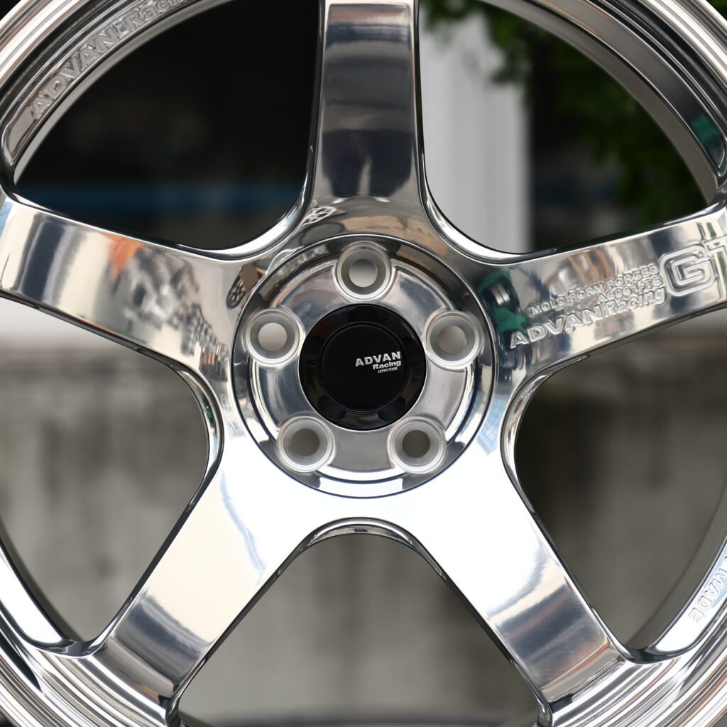 ADVAN RACING GT Full Polished Chrome Silver 5-Spoke Forged Wheels – Honda NSX Tribute by Italdesign Fitment (19-21in, 5x120) view 4