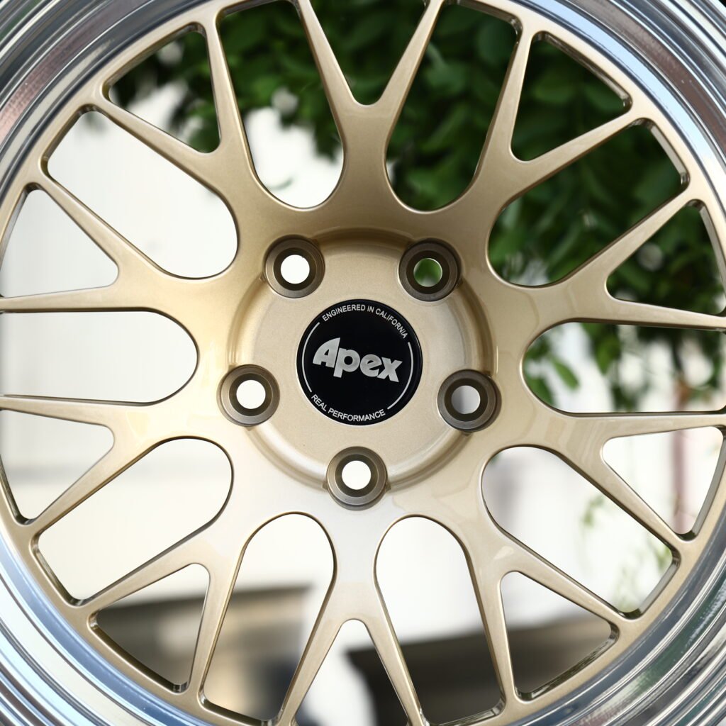 APEX Matte Gold Polished Lip 15-Spoke Forged Wheels – BMW M3 CS Handschalter Fitment (19-21in, 5x112) view 4