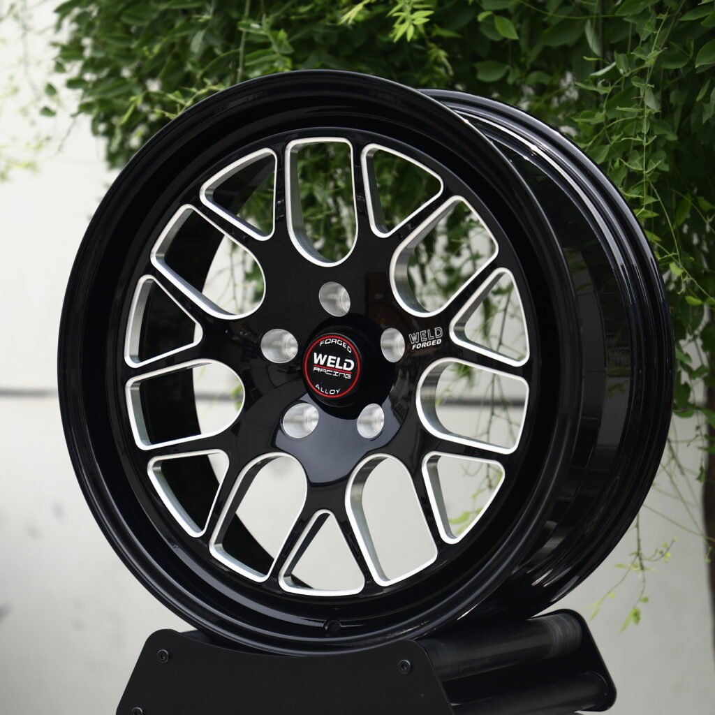 WELD RACING Machined Face Mesh Multi-Spoke Forged Wheels – Ford Mustang GTD Liquid Carbon Fitment (19-20in, 5x114.3) view 2