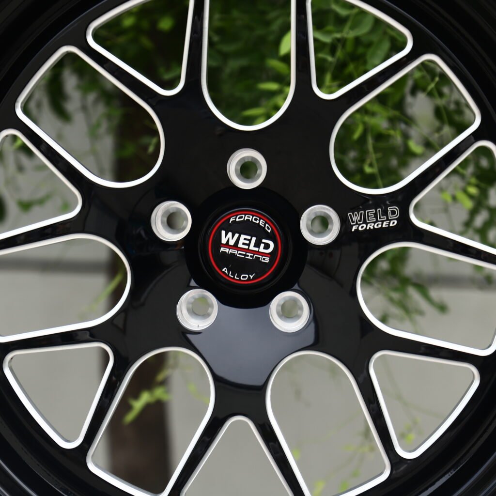 WELD RACING Machined Face Mesh Multi-Spoke Forged Wheels – Ford Mustang GTD Liquid Carbon Fitment (19-20in, 5x114.3) view 4