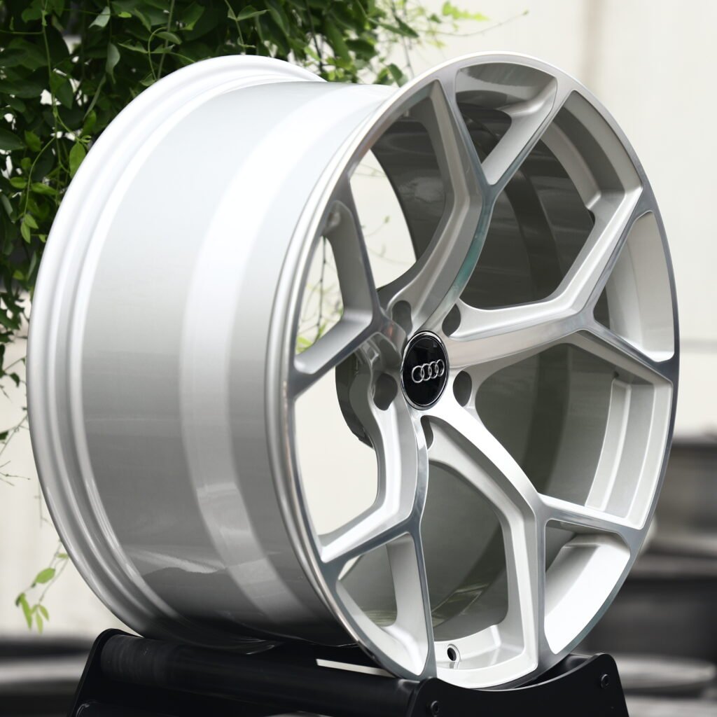Full Polished Silver 5-Spoke Y-Design Forged Wheels – Audi RS5 Sedan Fitment (20-21in, 5x112) view 3