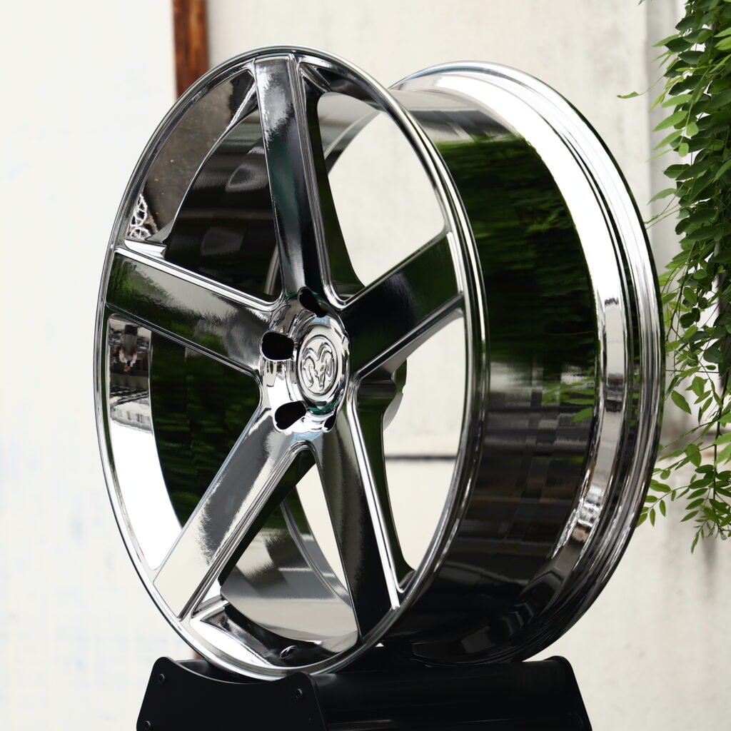Dodge Ram Chrome Silver 5-Spoke Forged Wheels – Ram 1500 SRT TRX Fitment (18-20in, 5x115) view 3