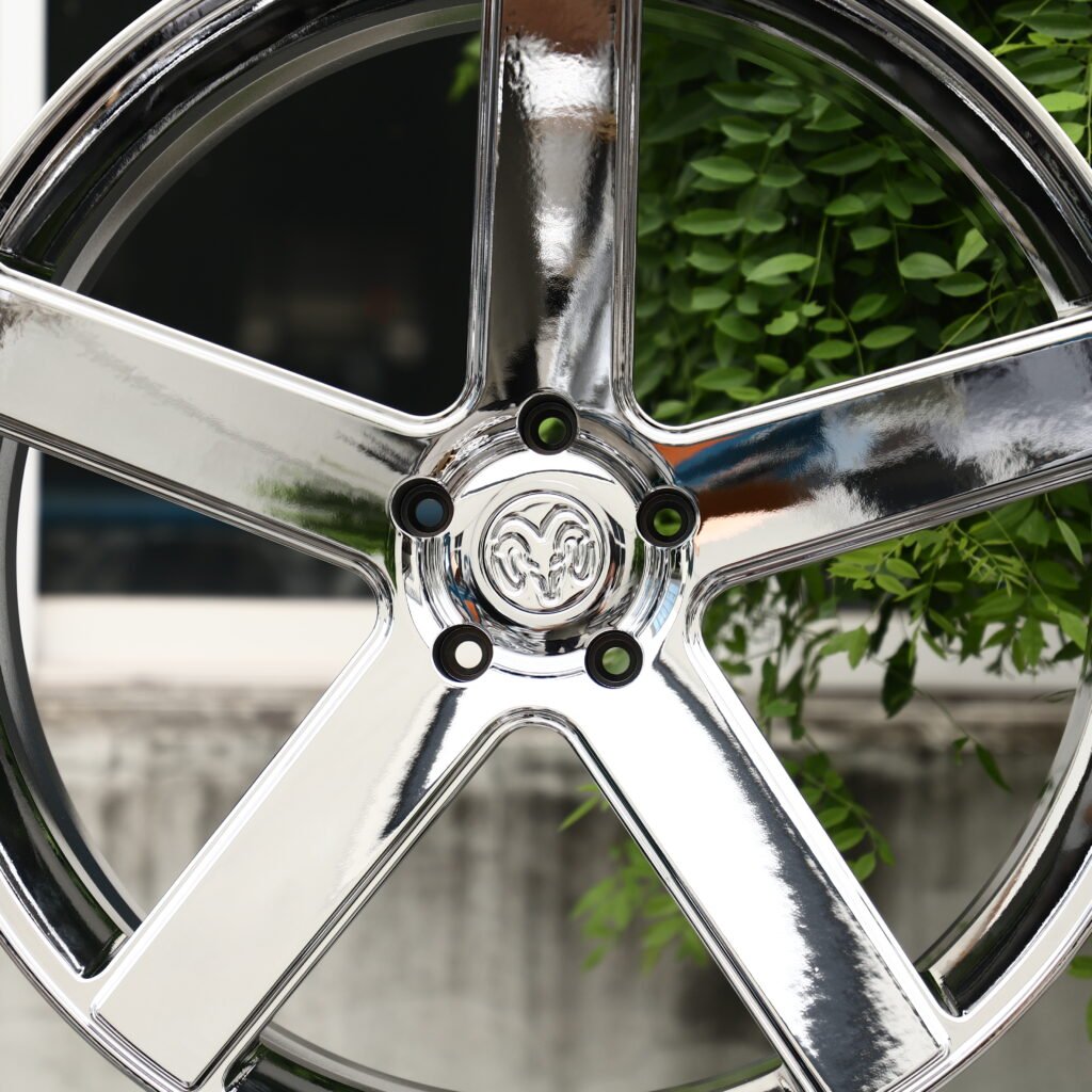 Dodge Ram Chrome Silver 5-Spoke Forged Wheels – Ram 1500 SRT TRX Fitment (18-20in, 5x115) view 4