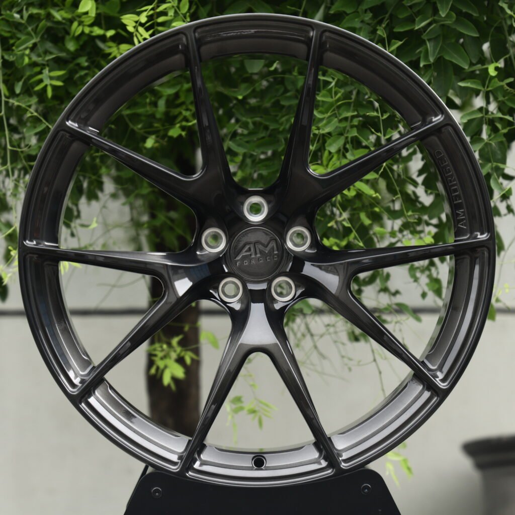 AM FORGED Brushed Transparent Gray 10-Spoke Y-Design Forged Wheels – BMW M3 CS Handschalter Fitment (19-21in, 5×112) Concave forged wheel