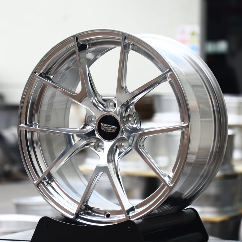Cadillac Full Polished Chrome Silver 10-Spoke Y-Design Forged Wheels – Cadillac Escalade IQL Fitment (19-26in, 5x120) view 2