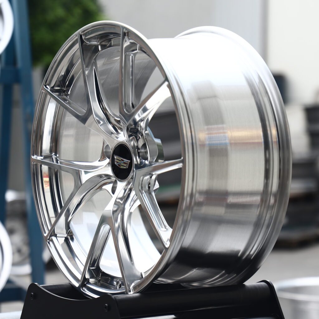 Cadillac Full Polished Chrome Silver 10-Spoke Y-Design Forged Wheels – Cadillac Escalade IQL Fitment (19-26in, 5x120) view 3