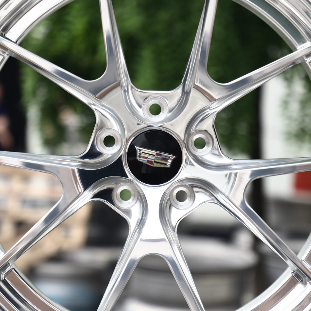 Cadillac Full Polished Chrome Silver 10-Spoke Y-Design Forged Wheels – Cadillac Escalade IQL Fitment (19-26in, 5x120) view 4