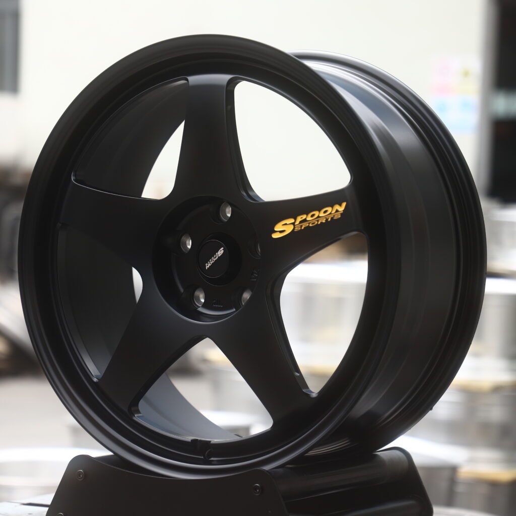 SPOON SPORTS Matte Black 5-Spoke Forged Wheels – Honda Civic Type R Fitment (18-21in, 5x120) view 2
