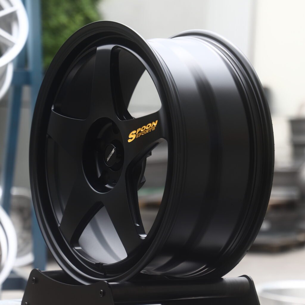 SPOON SPORTS Matte Black 5-Spoke Forged Wheels – Honda Civic Type R Fitment (18-21in, 5x120) view 3