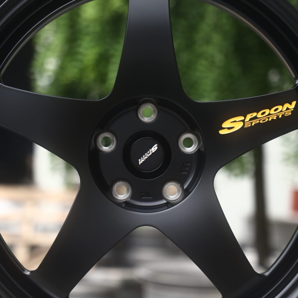 SPOON SPORTS Matte Black 5-Spoke Forged Wheels – Honda Civic Type R Fitment (18-21in, 5x120) view 4