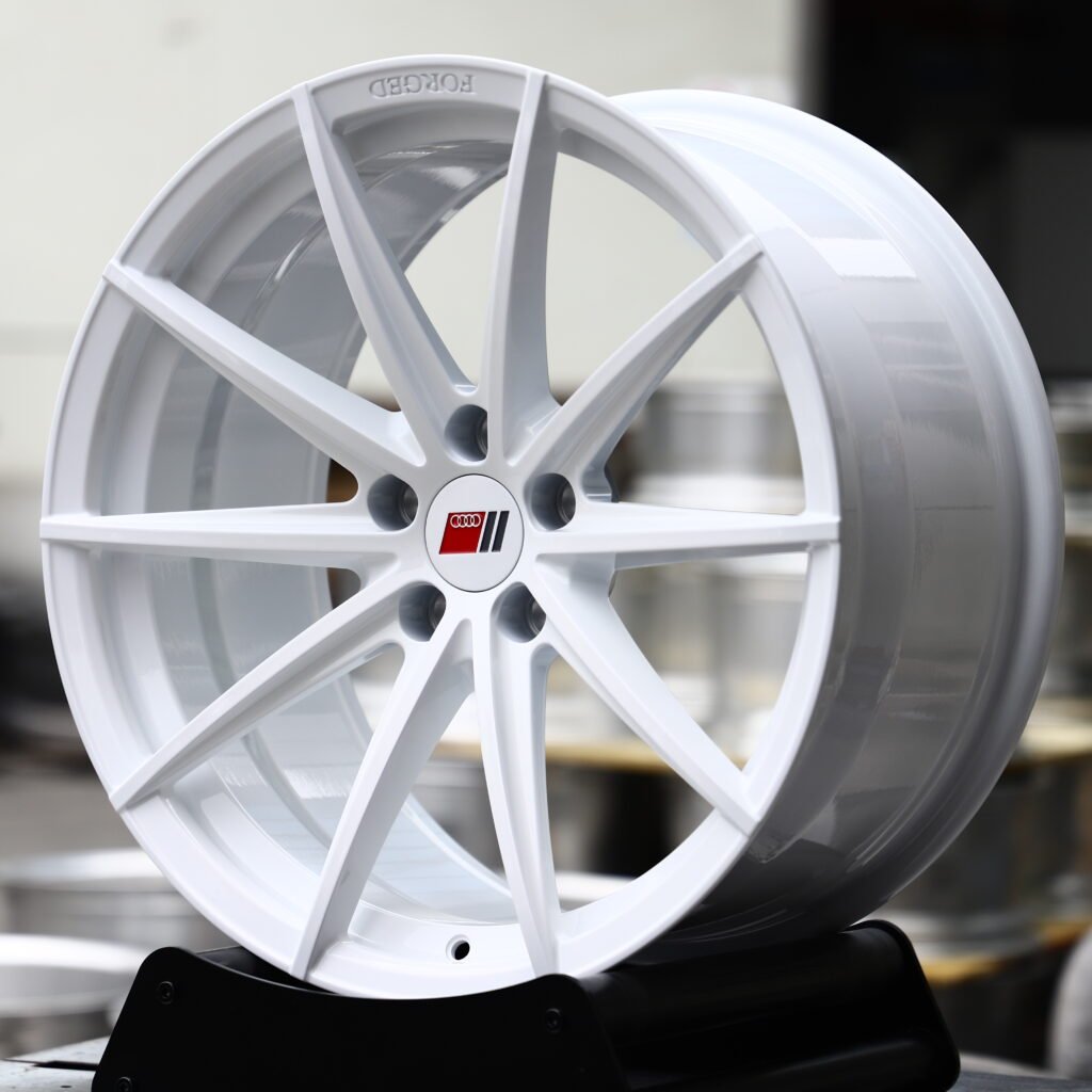ABT Gloss White 10-Spoke Y-Design Forged Wheels – Audi RS5 Sedan Fitment (20-21in, 5x112) view 2