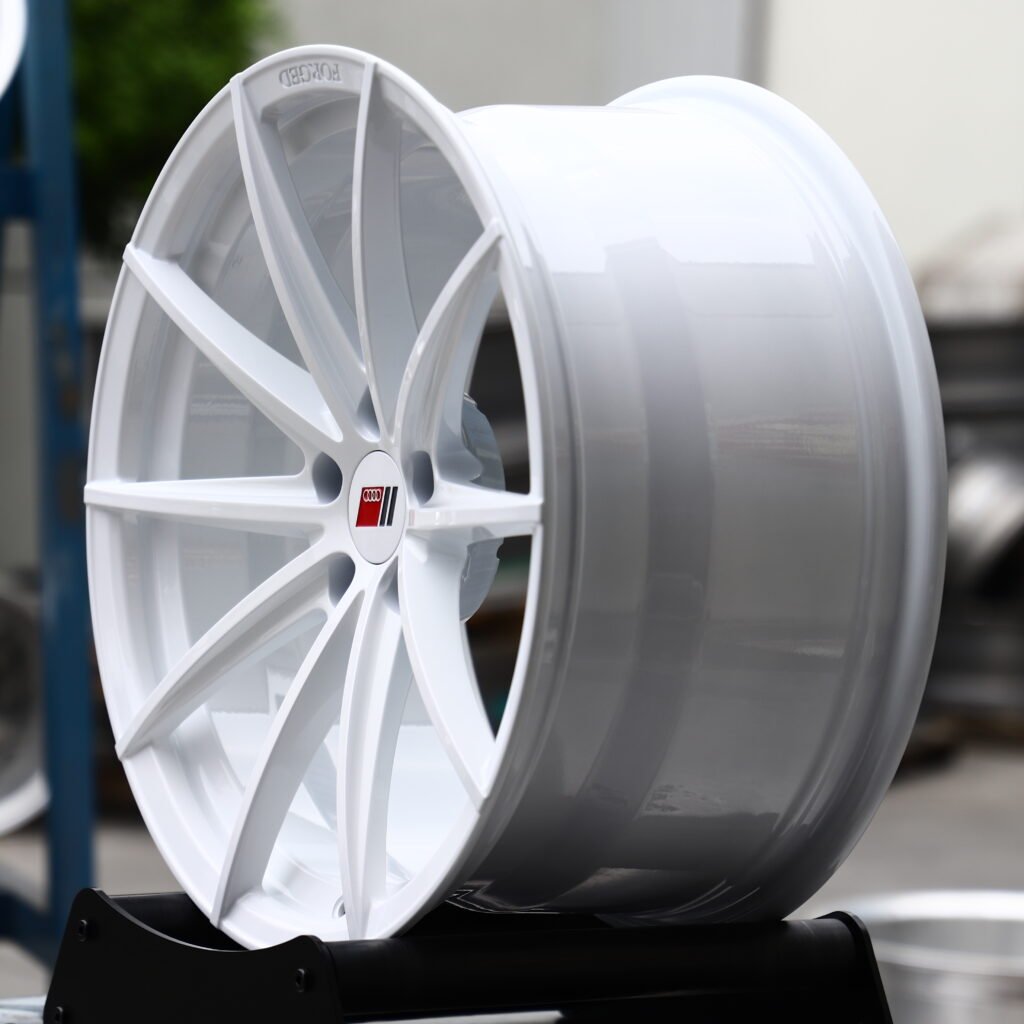 ABT Gloss White 10-Spoke Y-Design Forged Wheels – Audi RS5 Sedan Fitment (20-21in, 5x112) view 3
