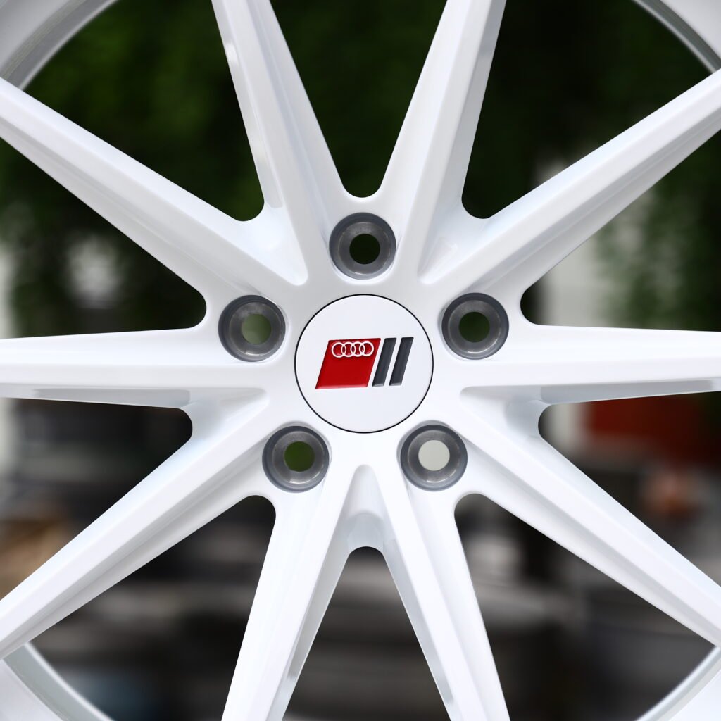 ABT Gloss White 10-Spoke Y-Design Forged Wheels – Audi RS5 Sedan Fitment (20-21in, 5x112) view 4