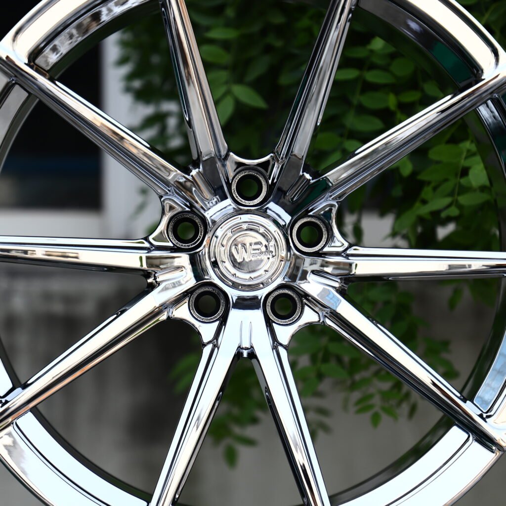 WF Chrome Silver 10-Spoke Y-Design Forged Wheels – Mercedes-Benz S-Class Maybach Fitment (19-22in, 5x112) view 4