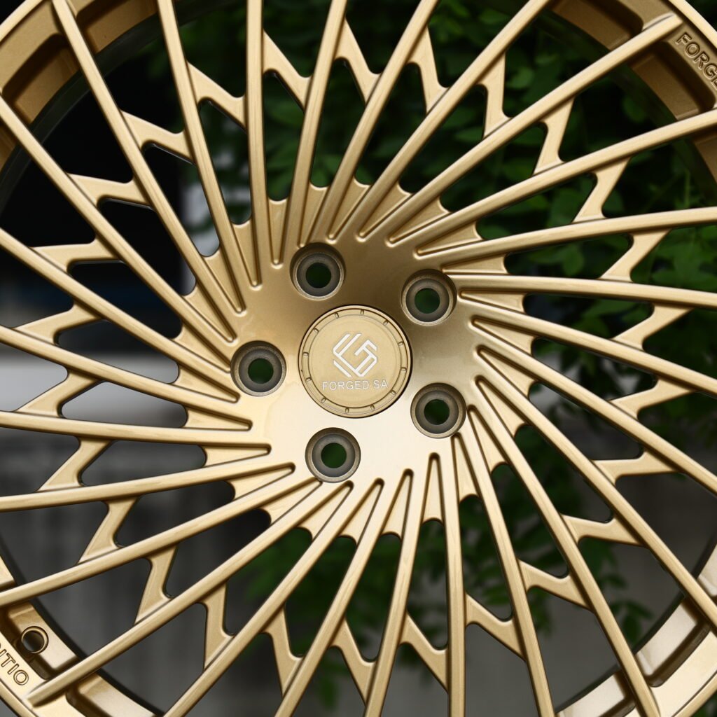 MZANZI EDITION Matte Gold Fine Multi-Spoke Forged Wheels – Mercedes-Benz S-Class Maybach Fitment (19-22in, 5x112) view 4