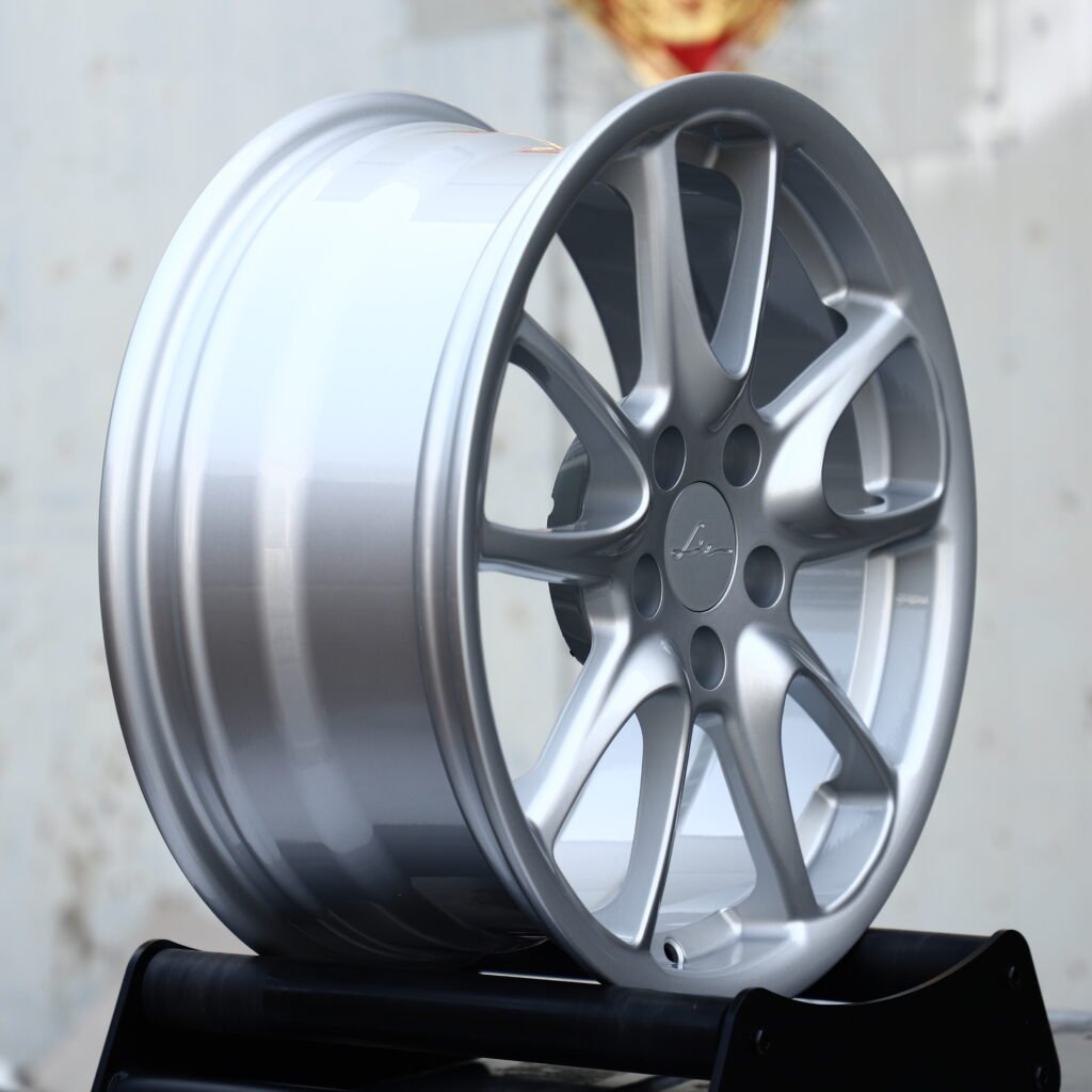 LEE Brushed Silver 5-Spoke Forged Wheels – Porsche 911 Turbo S Fitment (19-21in, 5x112) view 3