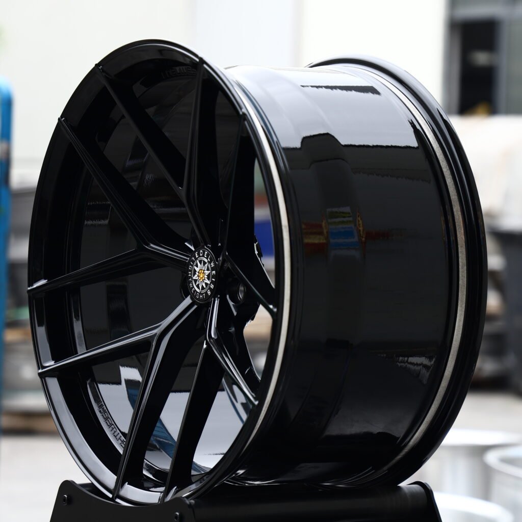 EDELWEISS LT3 Gloss Black 5-Spoke Y-Design Forged Wheels – Honda Civic Type R Fitment (18-20in, 5x120) view 3