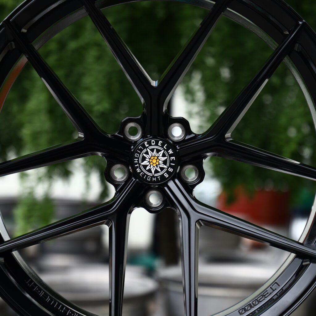 EDELWEISS LT3 Gloss Black 5-Spoke Y-Design Forged Wheels – Honda Civic Type R Fitment (18-20in, 5x120) view 4