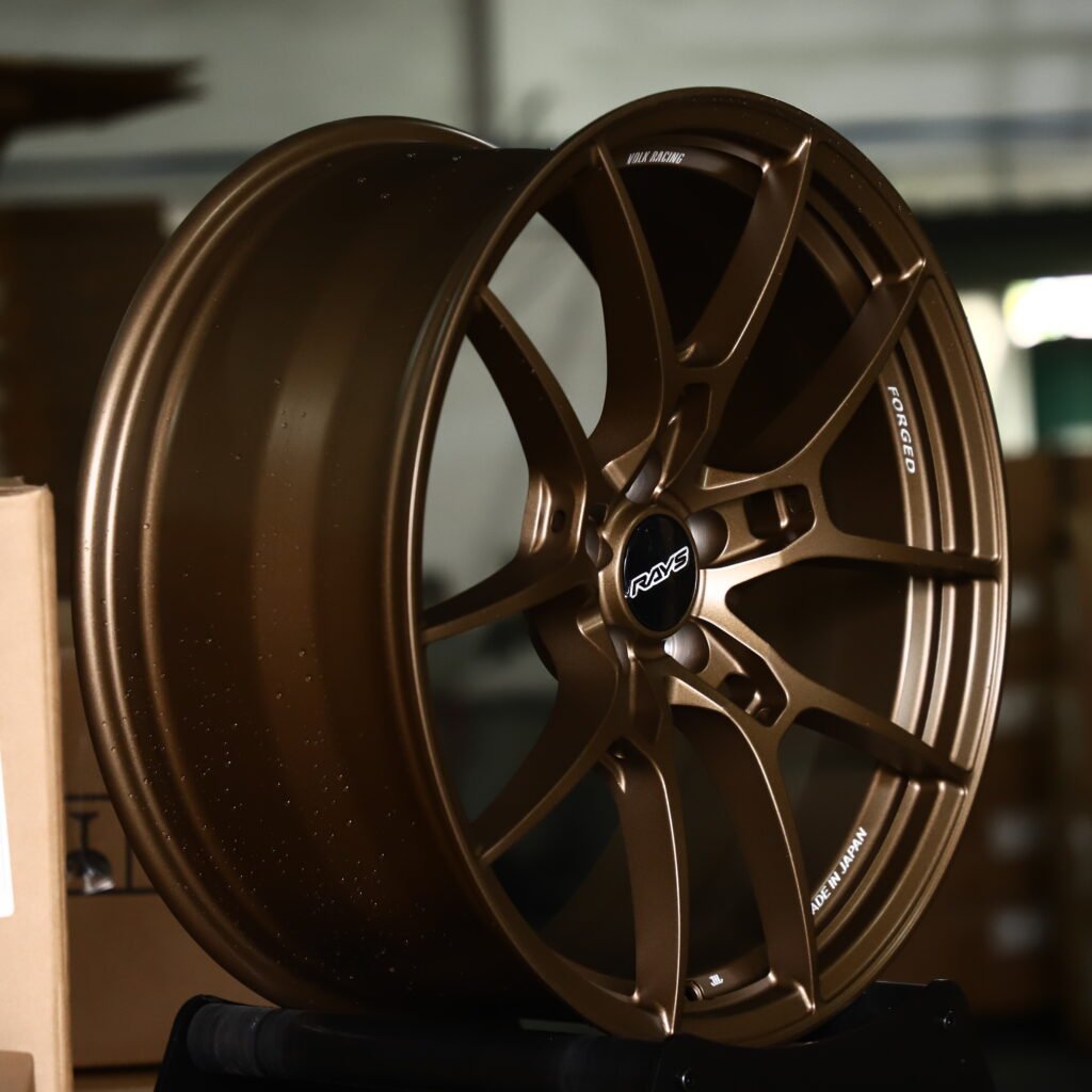 RAYS VOLK RACING G025 Matte Copper 5-Spoke Y-Design Forged Wheels – Toyota GR Supra MkV Final Edition Fitment (18-20in, 5x112) view 3